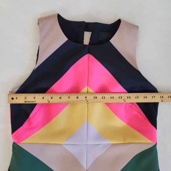 J.Crew Collection Pop Stripe Sheath Dress Chevron Sleeveless Maximalist Party - Picture 9 of 9